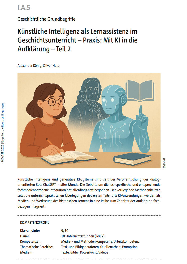 Künstliche Intelligenz als Lernassistenz im Geschichtsunterricht - Praxis: Mit KI in die Aufklärung Teil 2 (2025/12)